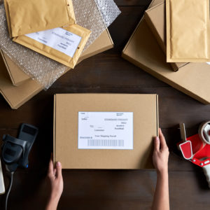 Small Business Owner Shipping Postage Parcels